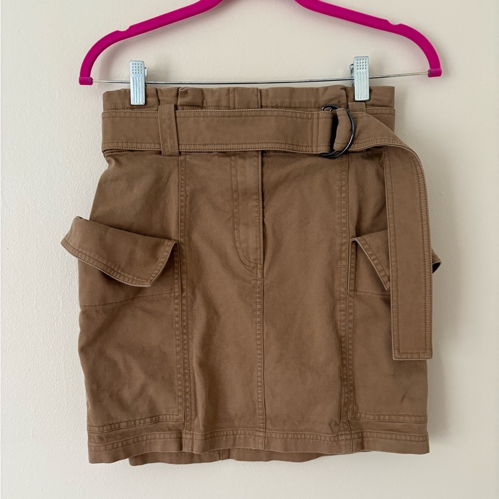 A.L.C. Mia Belted Mini Skirt in Beige Size 6 - Picture 7 of 12